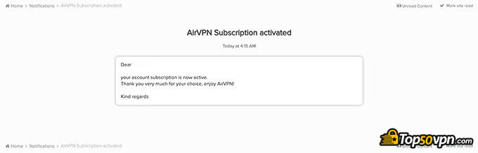 Đánh giá AirVPN: Đăng ký thuê bao AirVPN.