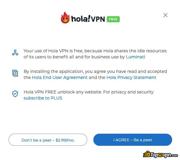 VPN Hola: Điều khoản.