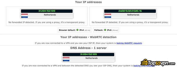 Đánh giá Perfect Privacy VPN: Rò rỉ IP.