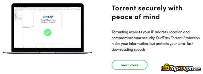 Đánh giá SurfEasy VPN: SurfEasy thẳng thắn tuyên bố cung cấp torrent.