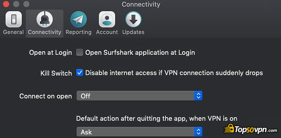 Đánh giá Surfshark VPN: Kill Switch.